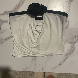 Meshki Elegant White Top with Black Trim